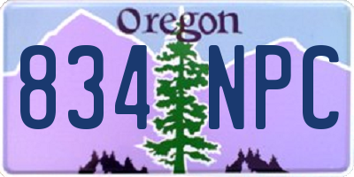 OR license plate 834NPC