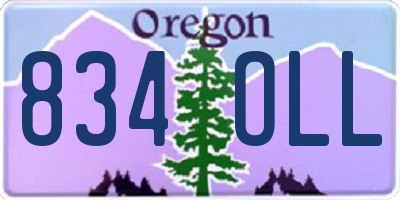 OR license plate 834OLL