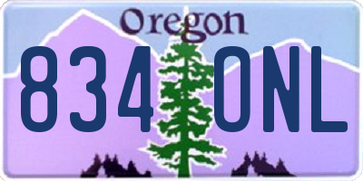 OR license plate 834ONL