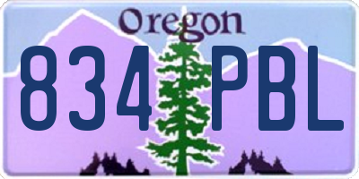 OR license plate 834PBL