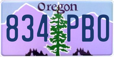 OR license plate 834PBO