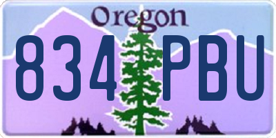 OR license plate 834PBU