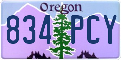 OR license plate 834PCY
