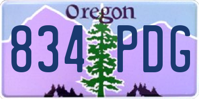 OR license plate 834PDG