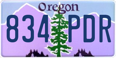 OR license plate 834PDR