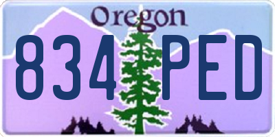 OR license plate 834PED