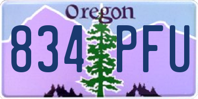 OR license plate 834PFU