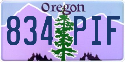 OR license plate 834PIF