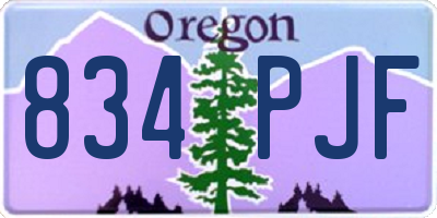 OR license plate 834PJF