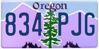OR license plate 834PJG