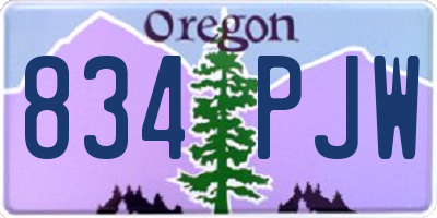 OR license plate 834PJW