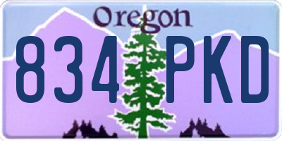 OR license plate 834PKD