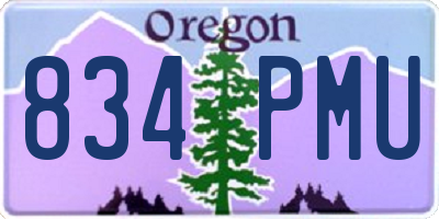 OR license plate 834PMU