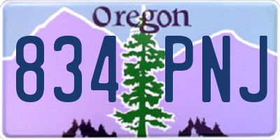 OR license plate 834PNJ