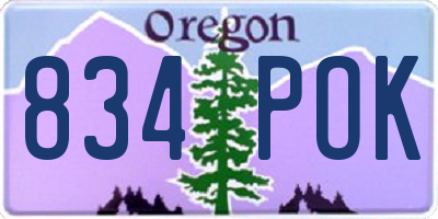 OR license plate 834POK