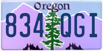 OR license plate 834QGI