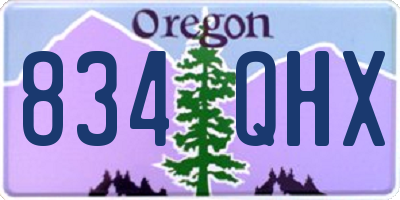 OR license plate 834QHX