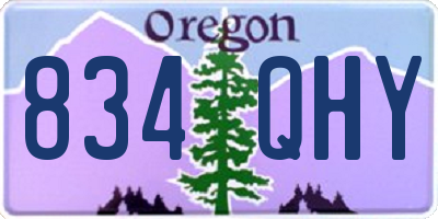 OR license plate 834QHY