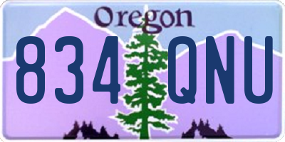OR license plate 834QNU