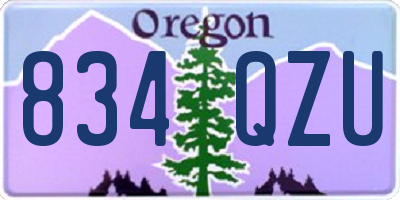 OR license plate 834QZU