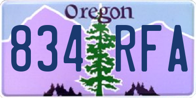 OR license plate 834RFA