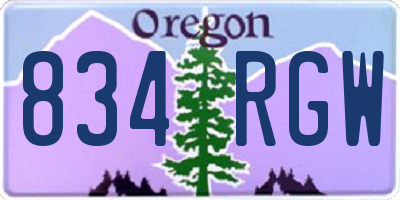 OR license plate 834RGW