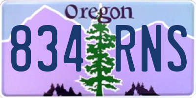 OR license plate 834RNS