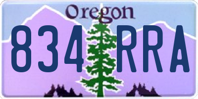 OR license plate 834RRA