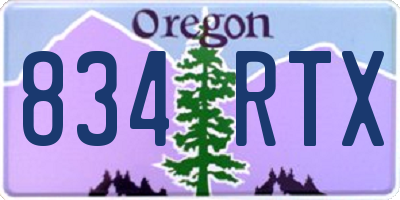 OR license plate 834RTX