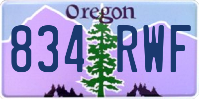 OR license plate 834RWF