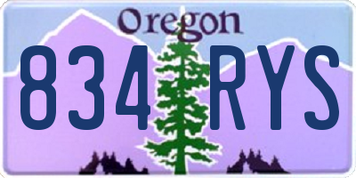 OR license plate 834RYS