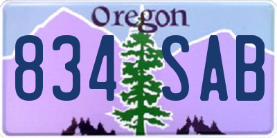 OR license plate 834SAB