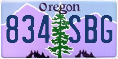 OR license plate 834SBG