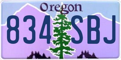 OR license plate 834SBJ