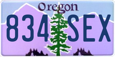OR license plate 834SEX
