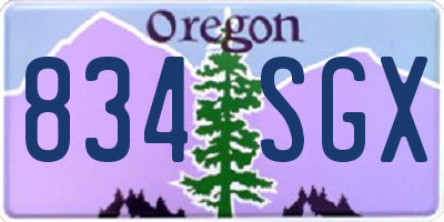 OR license plate 834SGX