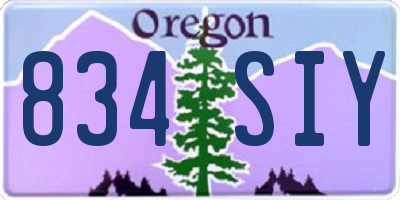 OR license plate 834SIY