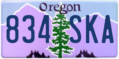 OR license plate 834SKA