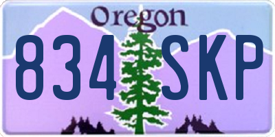 OR license plate 834SKP