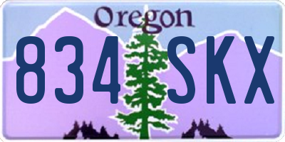 OR license plate 834SKX