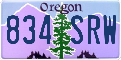 OR license plate 834SRW