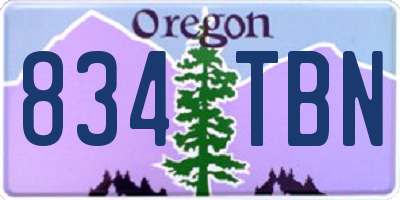 OR license plate 834TBN