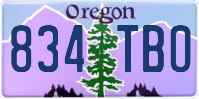OR license plate 834TBO