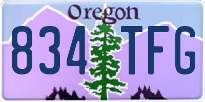 OR license plate 834TFG