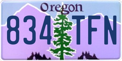 OR license plate 834TFN