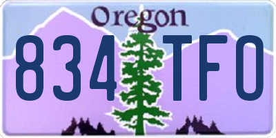 OR license plate 834TFO