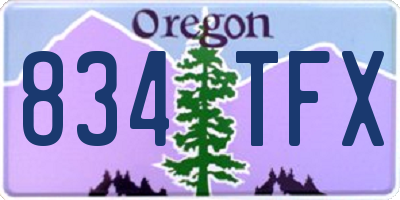 OR license plate 834TFX