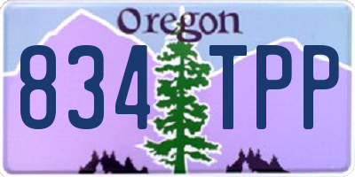 OR license plate 834TPP