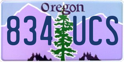 OR license plate 834UCS