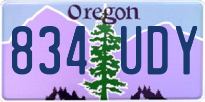 OR license plate 834UDY